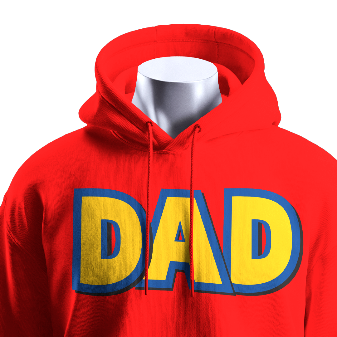 BULL CLOTHING "DAD" Hoodie Design with 60% Cotton / 40% Polyester | 280 GSM Fleece for Ultimate Softness and Comfort